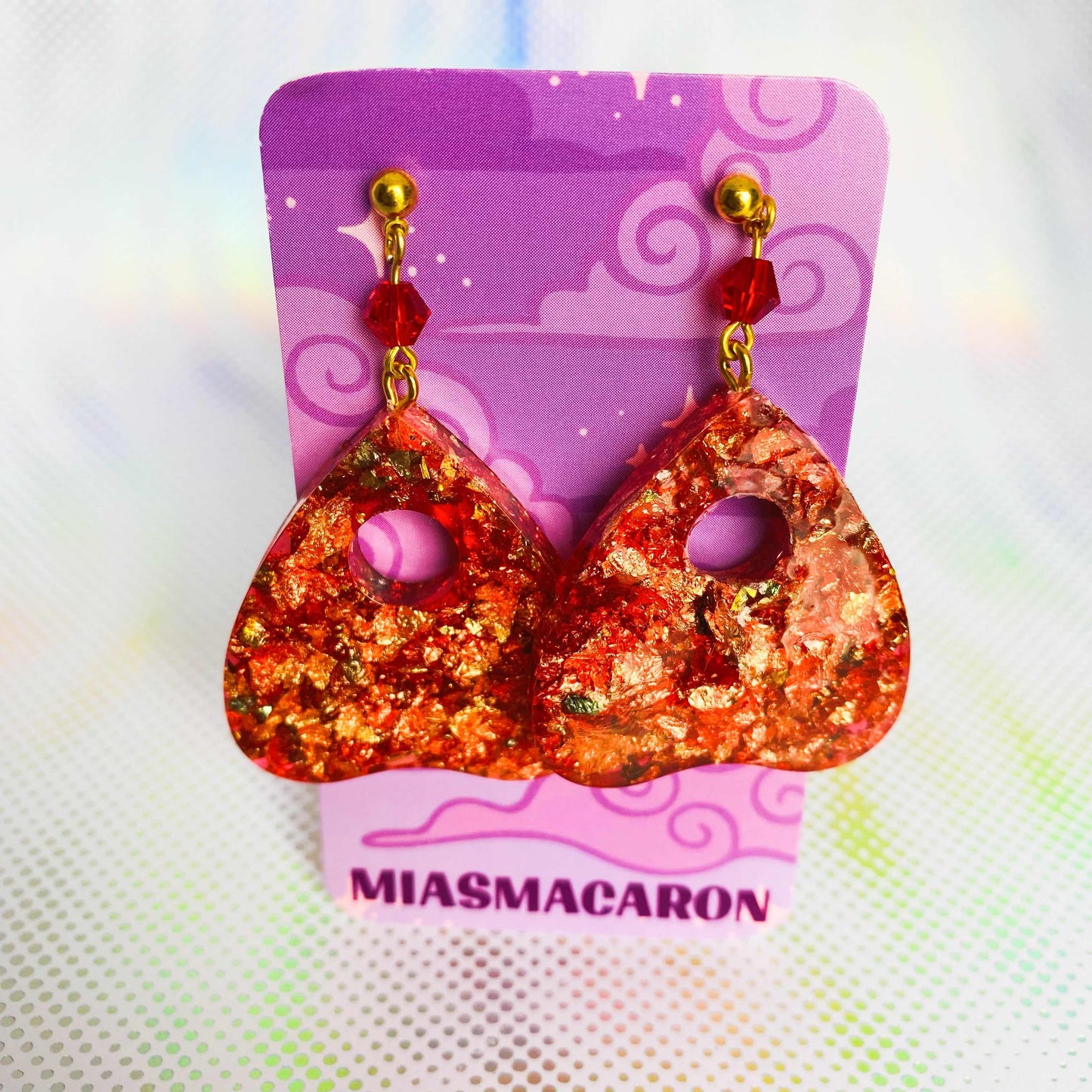 Ouiji-Style Planchette Earrings - Golden Cremation
