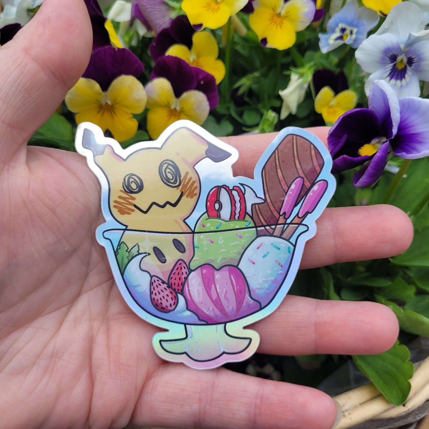 Pokemon Mimikyu Sundae Holo Sticker