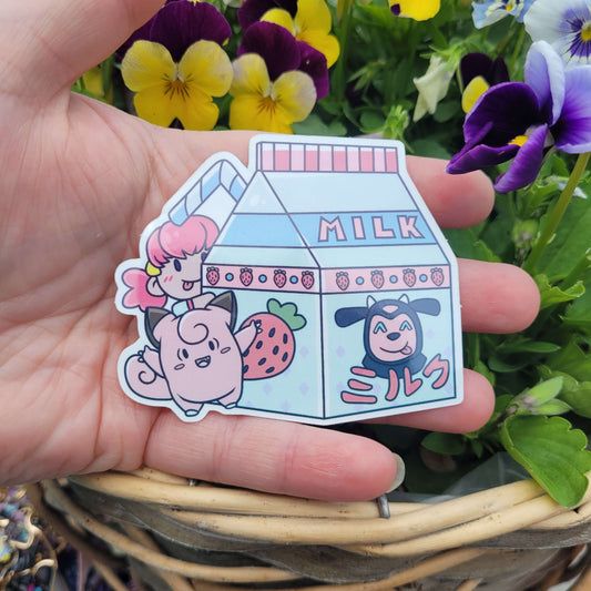 Strawberry MooMoo Milk Sticker