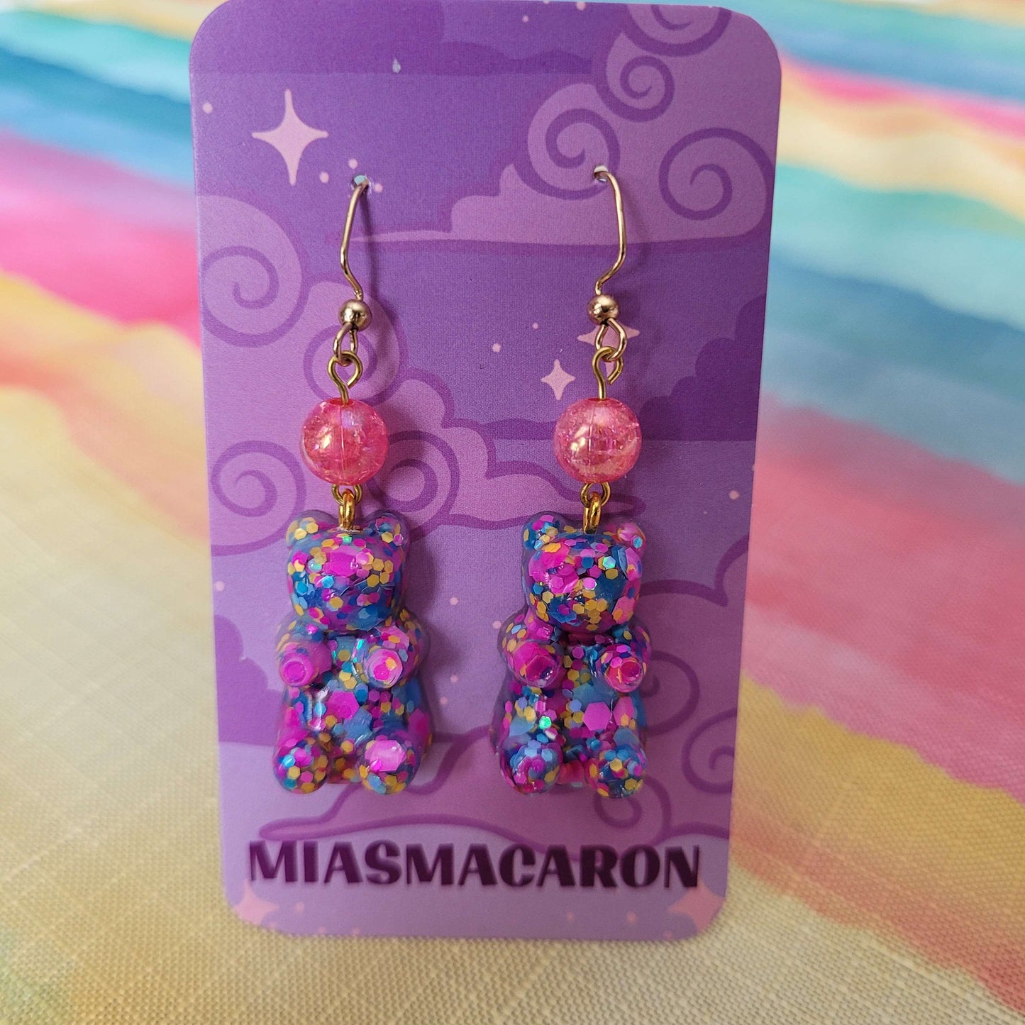 Glitter Gummy Bear Earrings