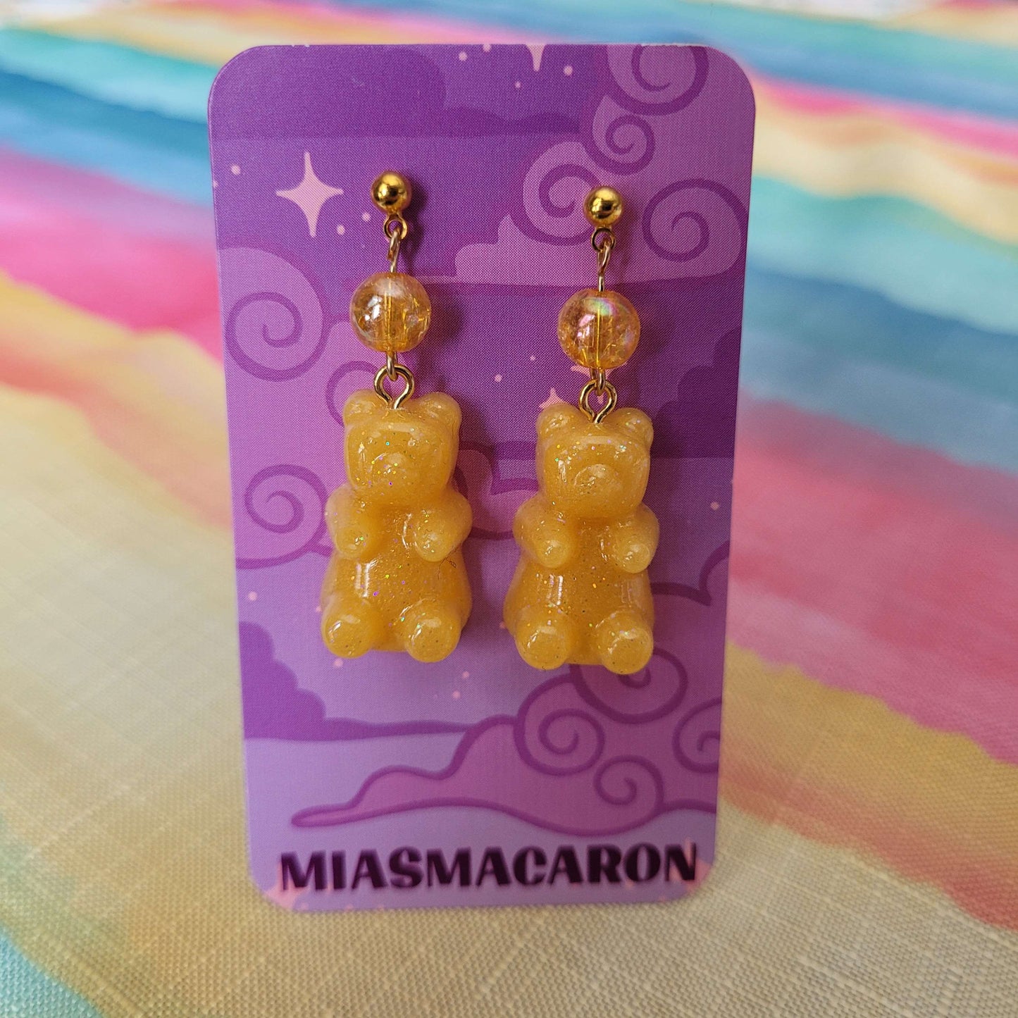 Orange Gummy Bear Earrings