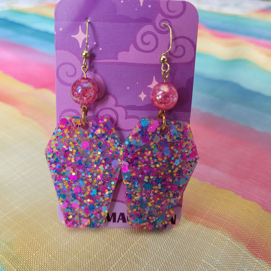 Glitter Coffin Earrings