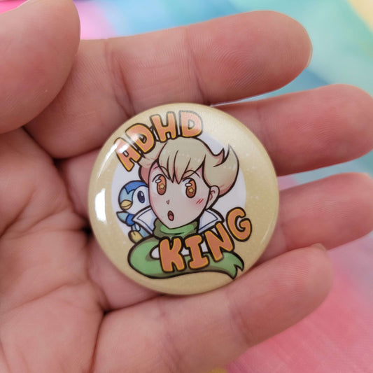 ADHD King Barry Button