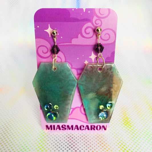 Coffin Earrings - Swamp Witch