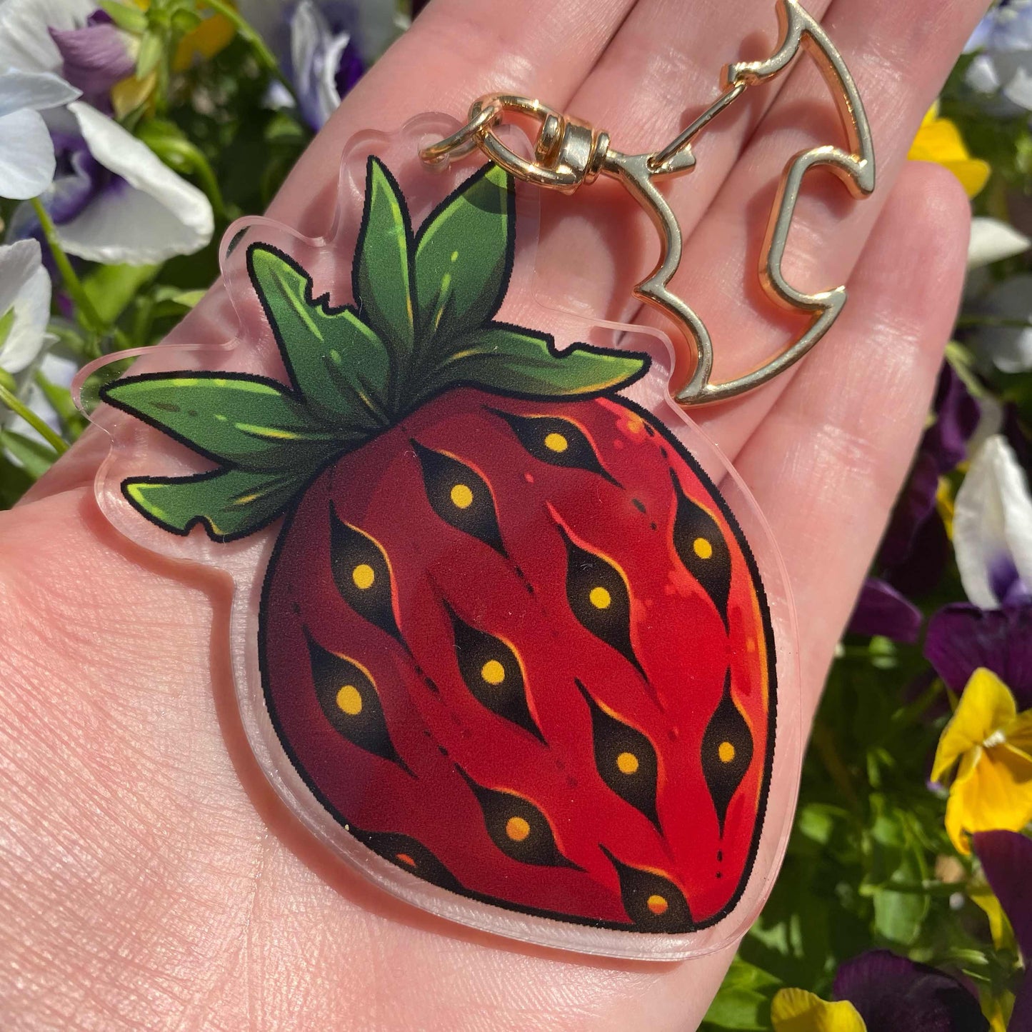 Spooky Strawberry Key Chain Charm